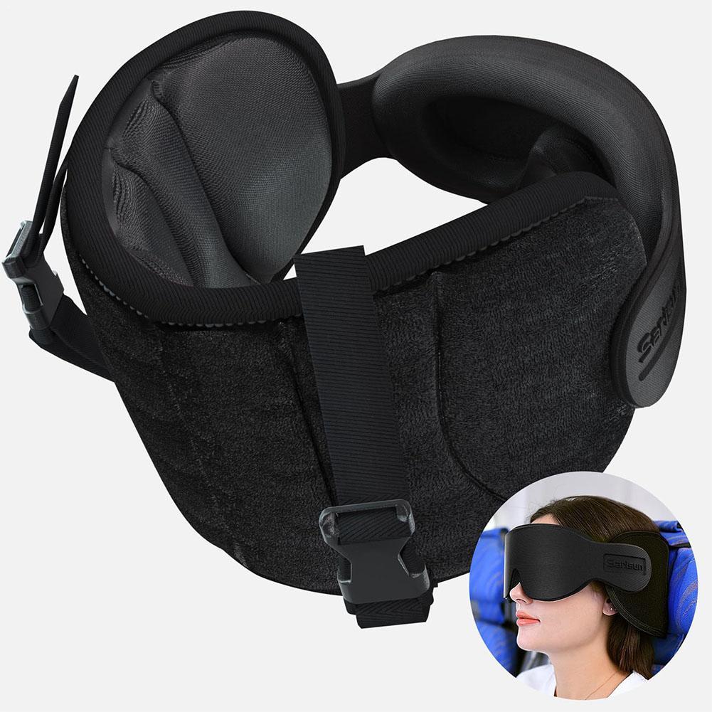 Eye Mask Sleep Travel - Reise-Schlafmaske mit Kopfstützsystem für Flugzeug und