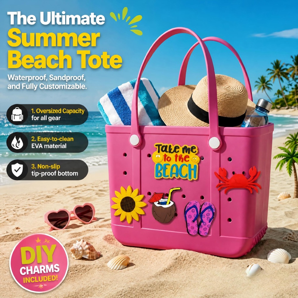 Travel Accessories And Bags - Übergroße Gummi-Strandtasche für Damen, Sanddichte Reisetasche