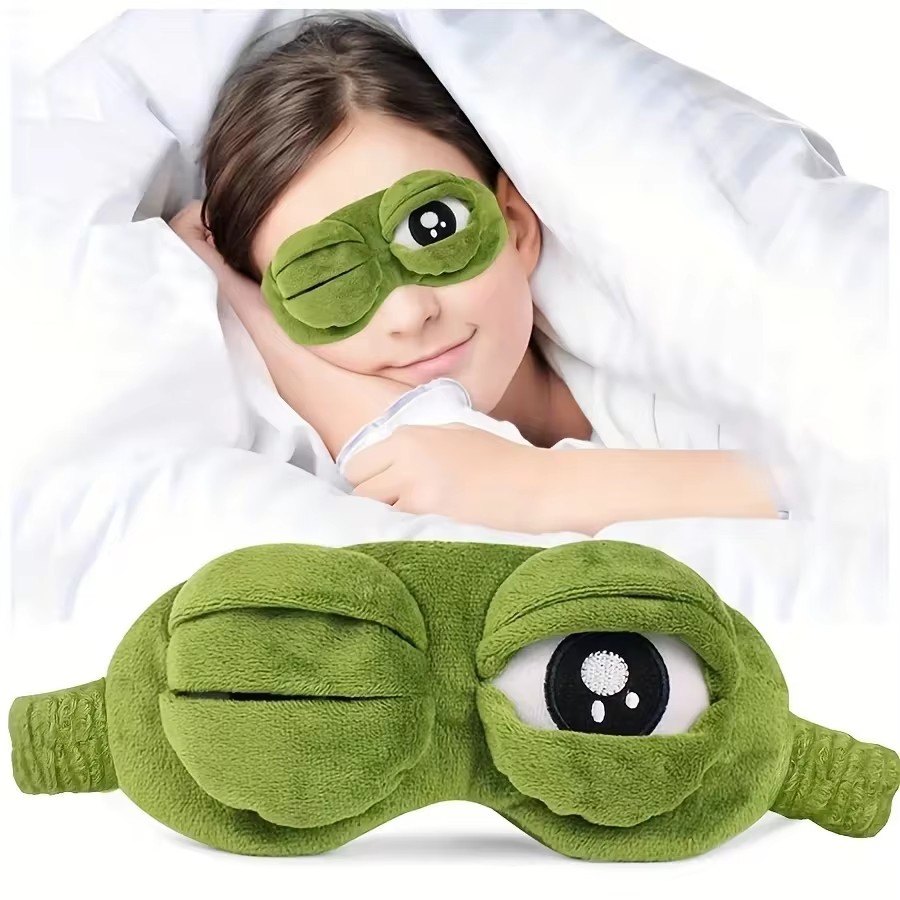 Eye Mask Sleep Travel - 3D-Frosch-Schlafmaske, Natürliche Schlafmaske für Frauen und