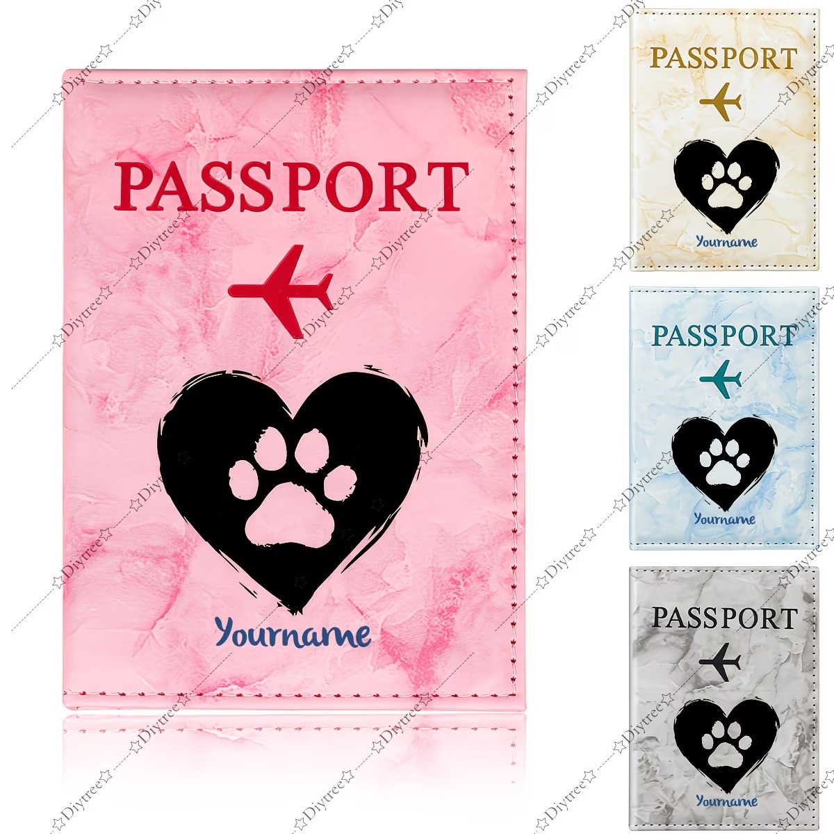 Travel Accessories Useful - Personalisierte Haustier-Passhülle mit Herz- und Pfotenabdruck