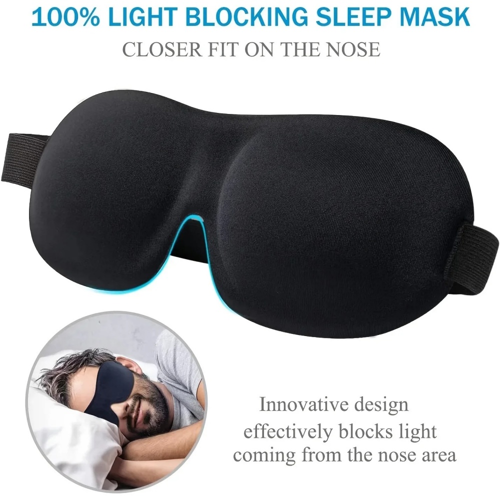 Eye Mask Sleep Travel - 3D Schlafmaske Augenbinde Schlafhilfe Weiche Memory-Schaum