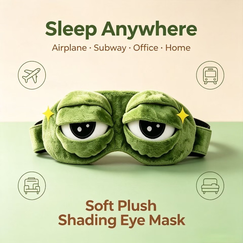 Lustige 3D-Frosch-Schlafmaske, – Eye Mask Sleep Travel Bewertung und Preis